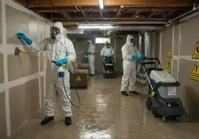 Basement Moisture Removal and Structural Drying process in Logan County, ND